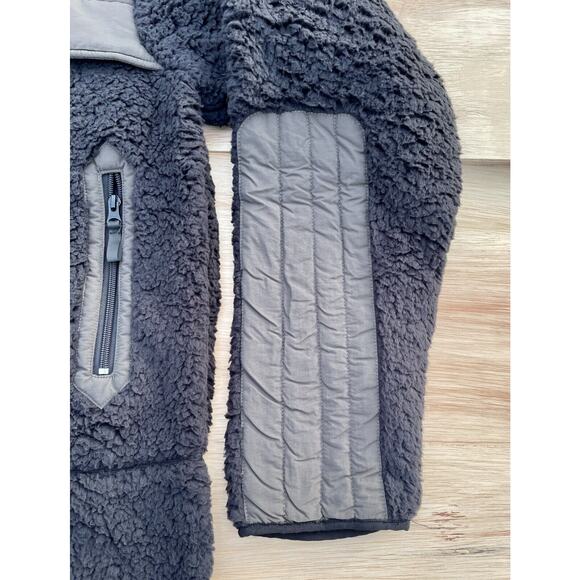 MANRESA Fleece Winter Jacket Zip up Pockets Wool Polyester Men's Black Size US L - Picture 2 of 7